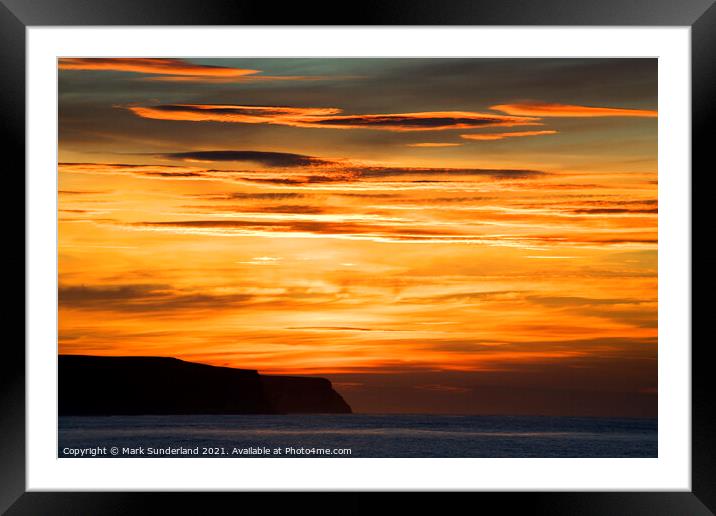 Summer Sunset at Whitby Framed Mounted Print by Mark Sunderland