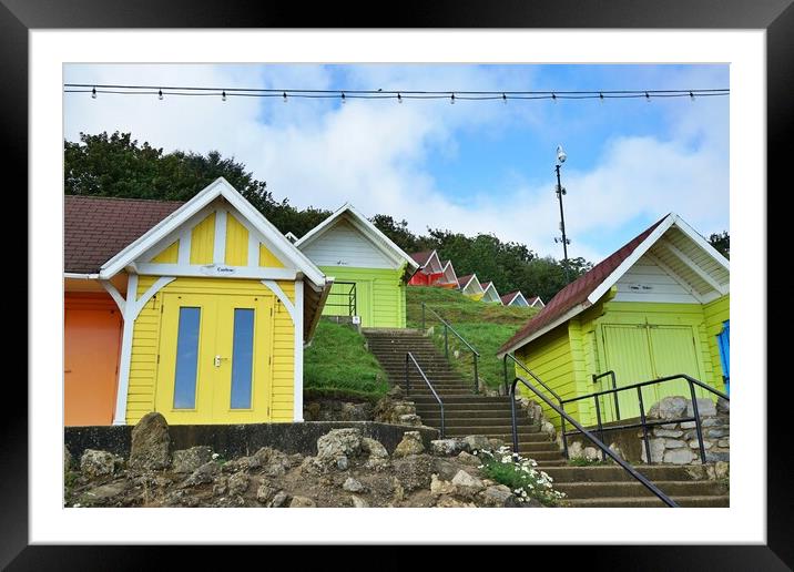 Beach huts in Scarborough  Framed Mounted Print by Roy Hinchliffe