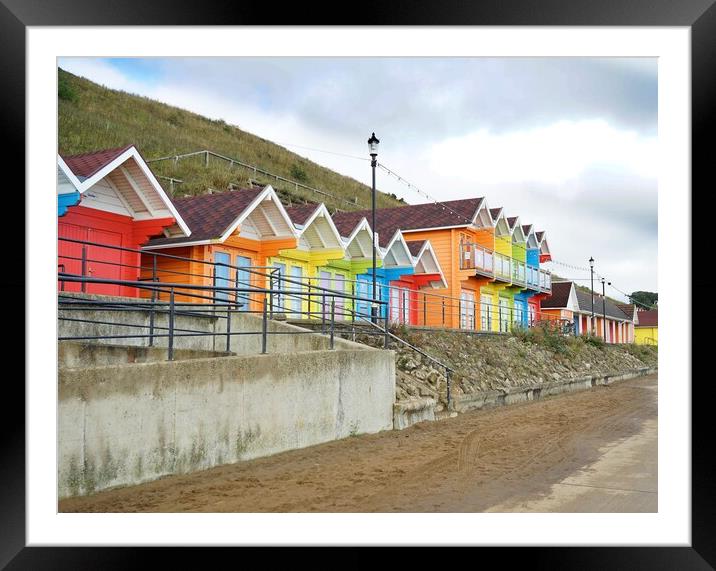 Beach huts in Scarborough Framed Mounted Print by Roy Hinchliffe