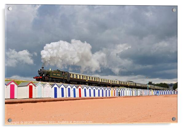 5239 Goodrington Sands holiday train Acrylic by GEOFF GRIFFITHS
