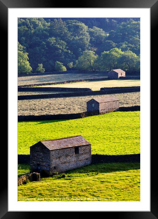 Gunnerside in Swaledale Framed Mounted Print by Mark Sunderland