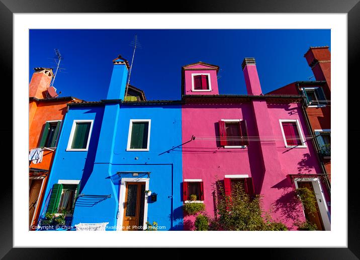 Burano island, famous for its colorful fishermen's houses, in Venice, Italy Framed Mounted Print by Chun Ju Wu