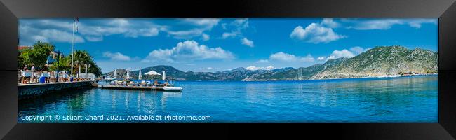 Panorama of the Aegean sea and coastline on a beau Framed Print by Travel and Pixels 