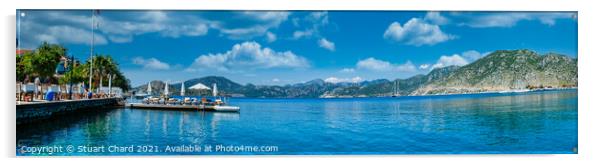 Panorama of the Aegean sea and coastline on a beau Acrylic by Travel and Pixels 