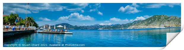 Panorama of the Aegean sea and coastline on a beau Print by Travel and Pixels 