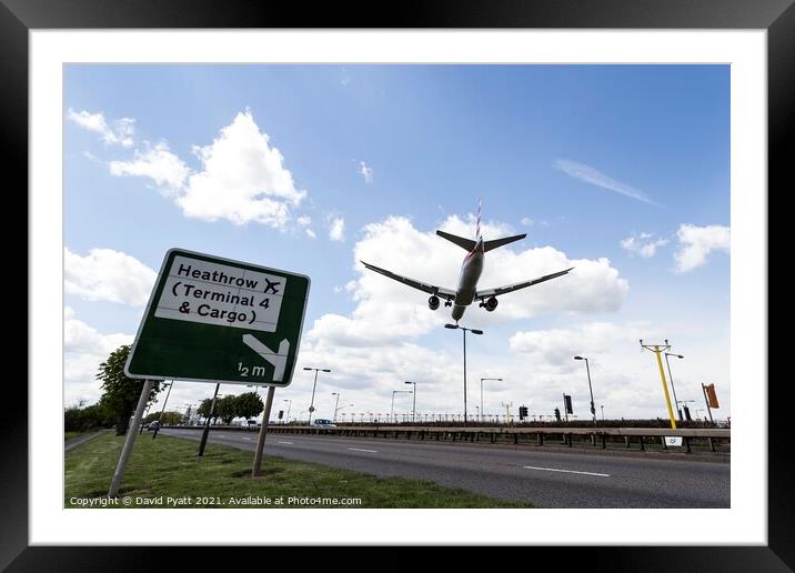 Heathrow Flight Path Sign Framed Mounted Print by David Pyatt