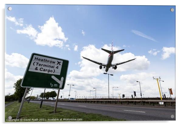 Heathrow Flight Path Sign Acrylic by David Pyatt