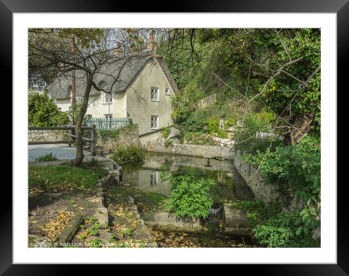 Thatched Cottage Framed Mounted Print by JUDI LION
