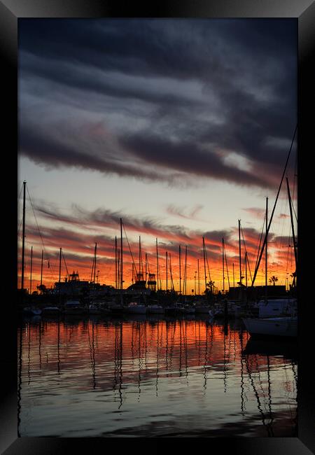 Sunset In Las Palmas Marina Framed Print by LensLight Traveler