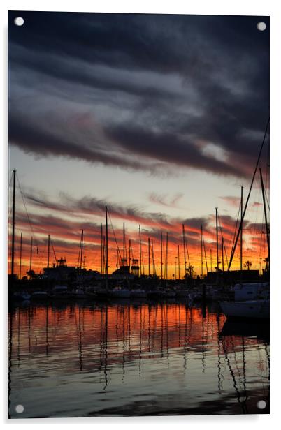 Sunset In Las Palmas Marina Acrylic by LensLight Traveler