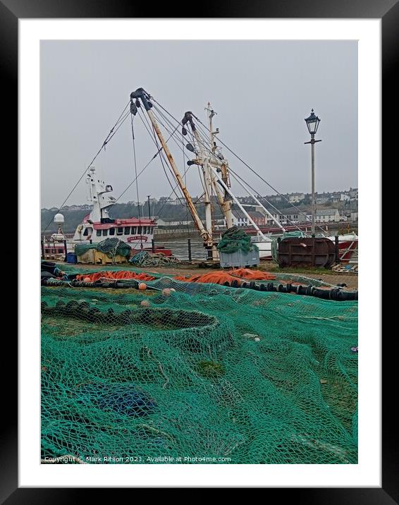 Trawler and Nets  Framed Mounted Print by Mark Ritson