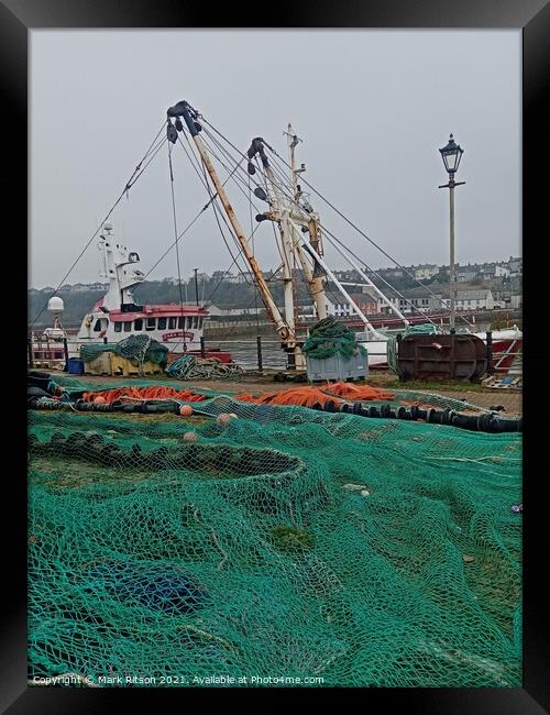 Trawler and Nets  Framed Print by Mark Ritson