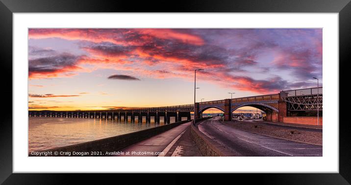 Tay Rail Sunset - Dundee Framed Mounted Print by Craig Doogan