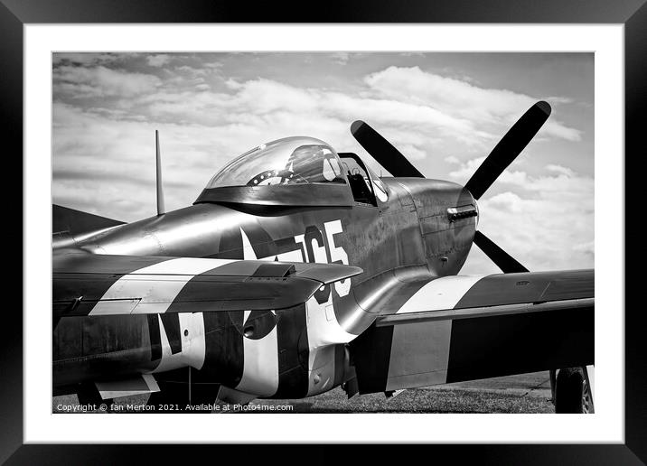 P-51 Mustang Framed Mounted Print by Ian Merton