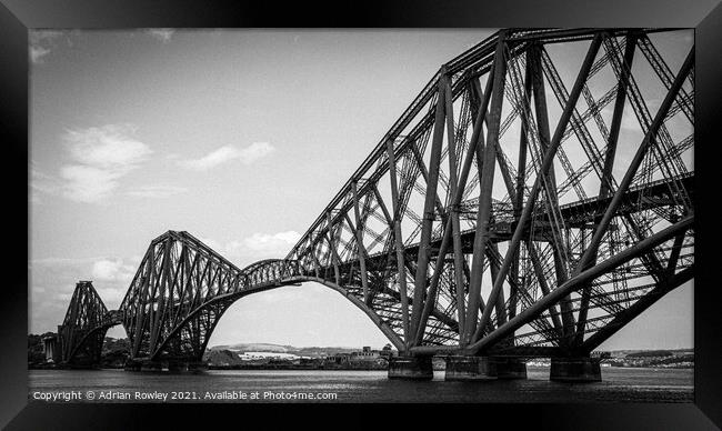 The Forth Bridge Monochrome Framed Print by Adrian Rowley