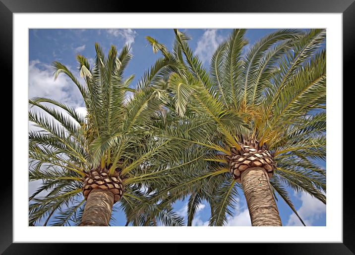 PALM TREES Framed Mounted Print by LG Wall Art