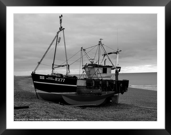 Hastings Fishing Boat. Framed Mounted Print by Mark Ward