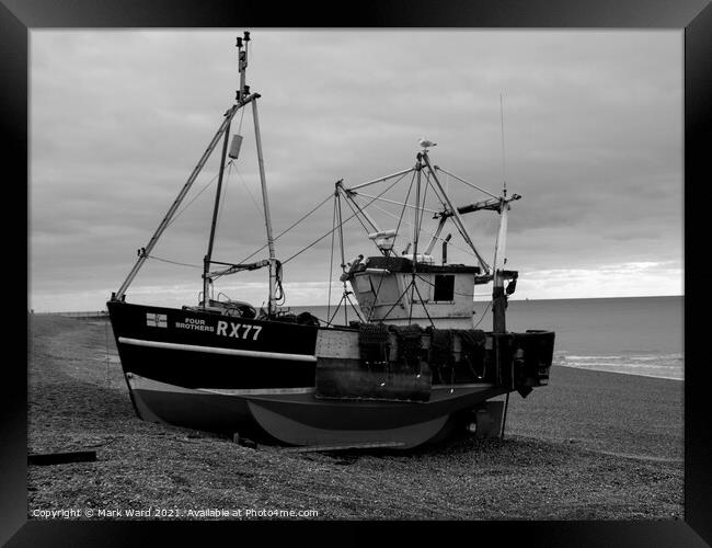 Hastings Fishing Boat. Framed Print by Mark Ward