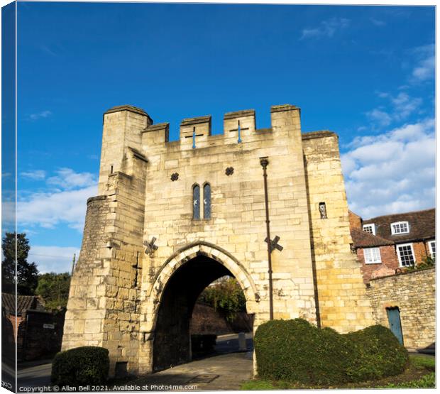 Pottergate Arch old gateway Lincoln City Canvas Print by Allan Bell