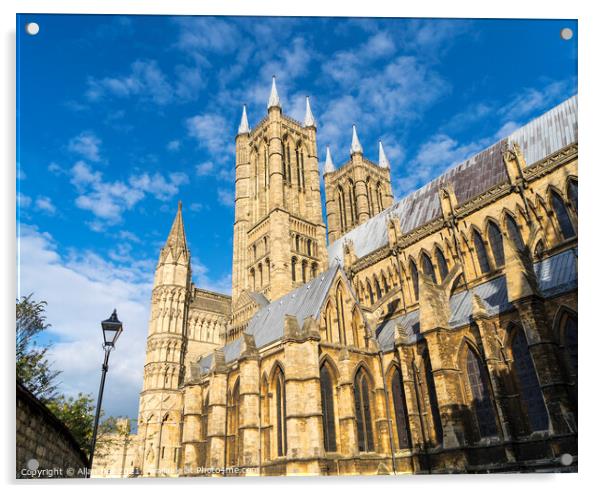 Lincoln Cathedral West Towers from South Side Acrylic by Allan Bell