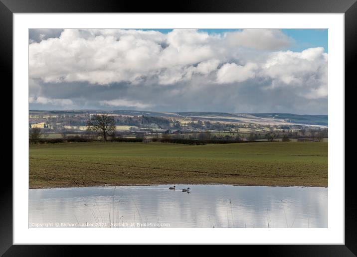 Over to Barningham in Early Spring Framed Mounted Print by Richard Laidler