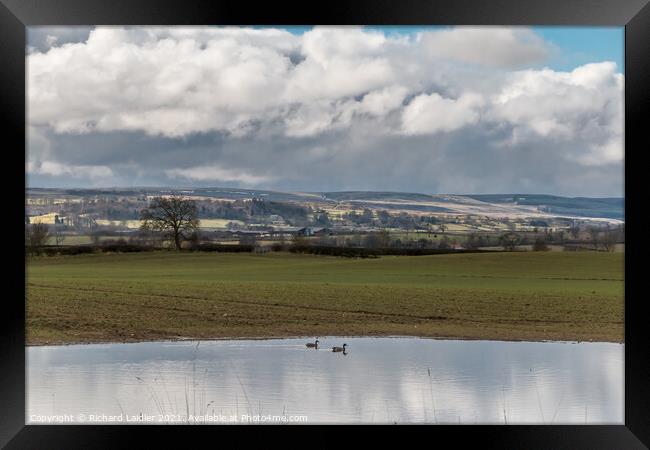 Over to Barningham in Early Spring Framed Print by Richard Laidler