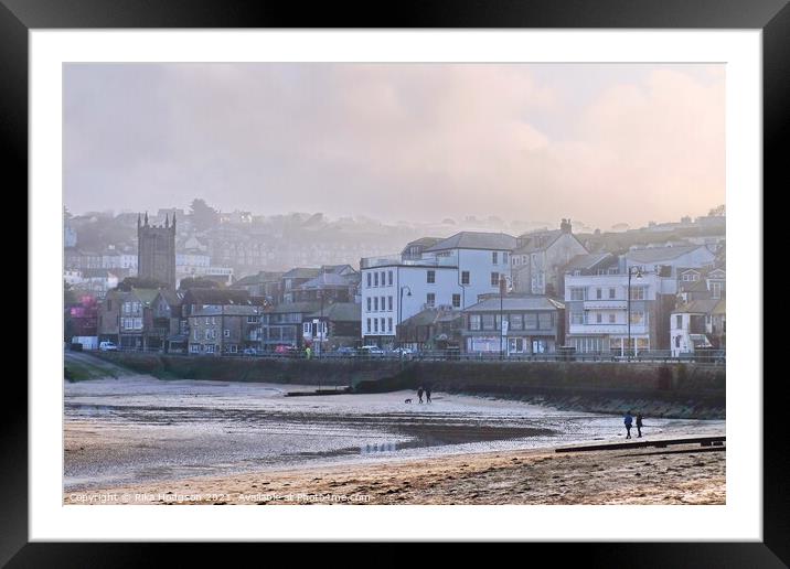 Misty St Ives, Cornwall, England Framed Mounted Print by Rika Hodgson