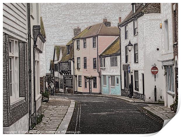Hastings Old Town. Print by Mark Ward