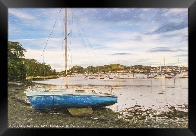 Low Tide On The River Conwy Framed Print by Ian Lewis