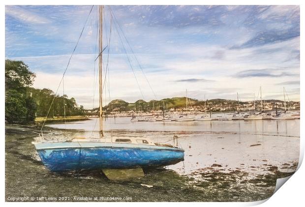Low Tide On The River Conwy Print by Ian Lewis
