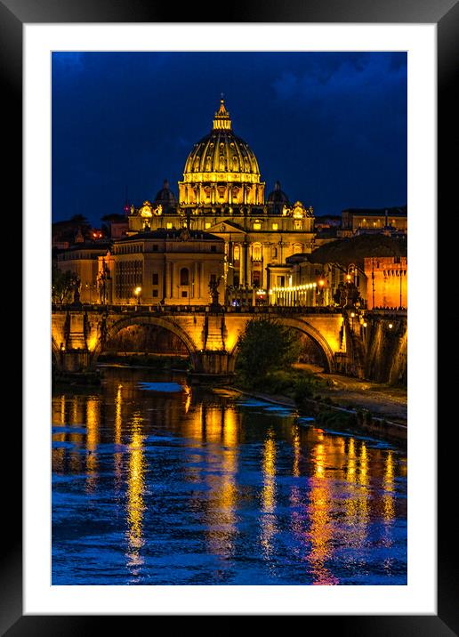 The Vatican At Night Framed Mounted Print by Chris Lord