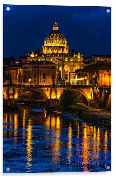 The Vatican At Night Acrylic by Chris Lord