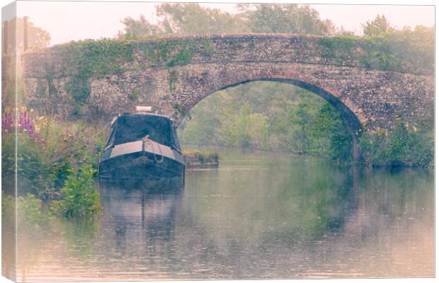 A Misty Morning On The Kennet And Avon canal Canvas Print by Chris Lord