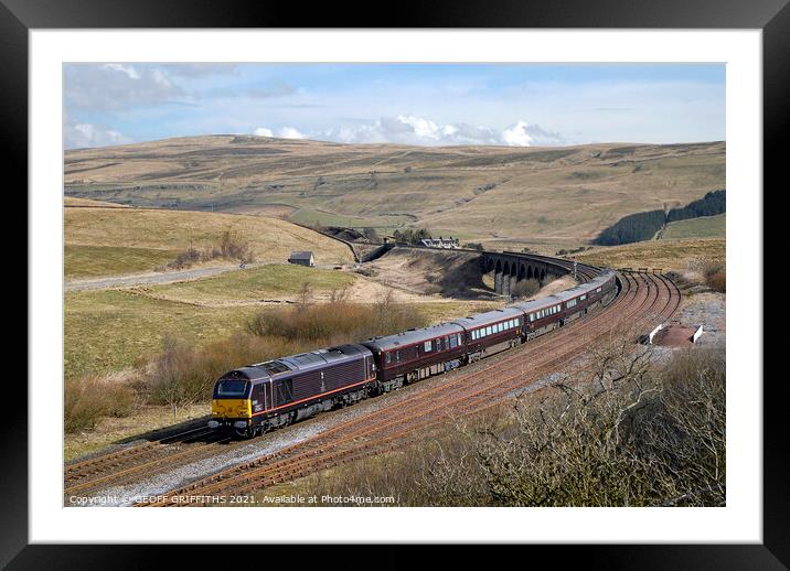 Royal train Garsdale Framed Mounted Print by GEOFF GRIFFITHS