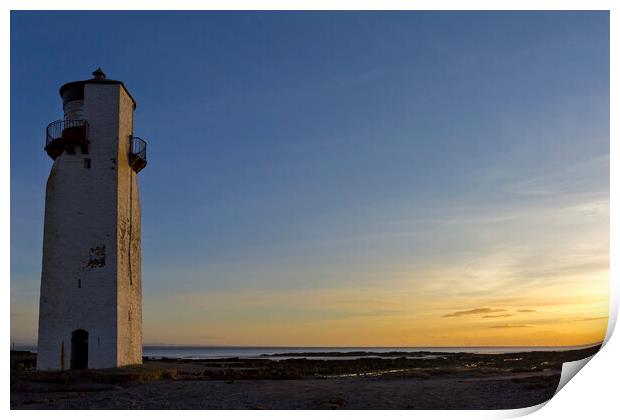 Southerness Lighthouse at Sunset Print by Derek Beattie