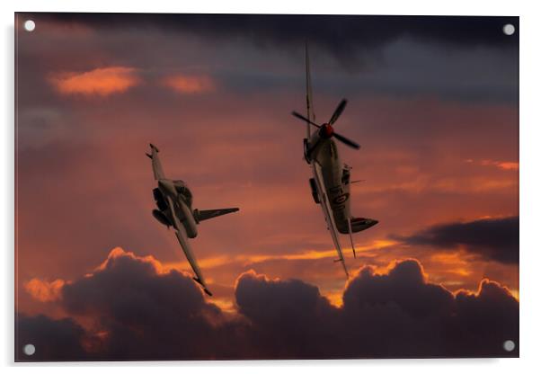 Spitfire And Typhoon Acrylic by Oxon Images