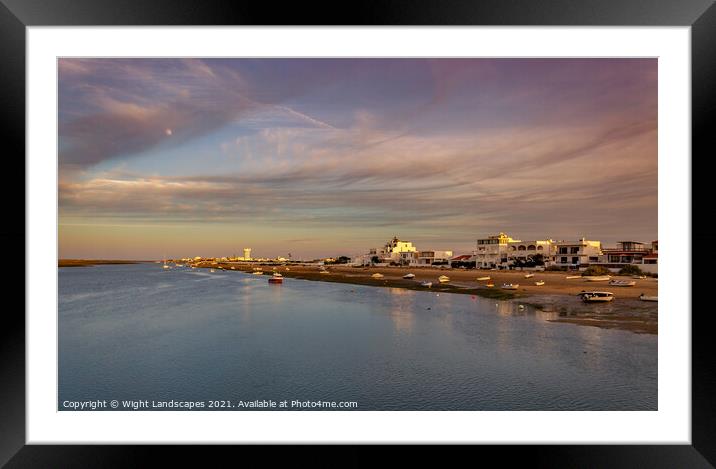 Dusk At Ilha de Faro, Faro Portugal  Framed Mounted Print by Wight Landscapes