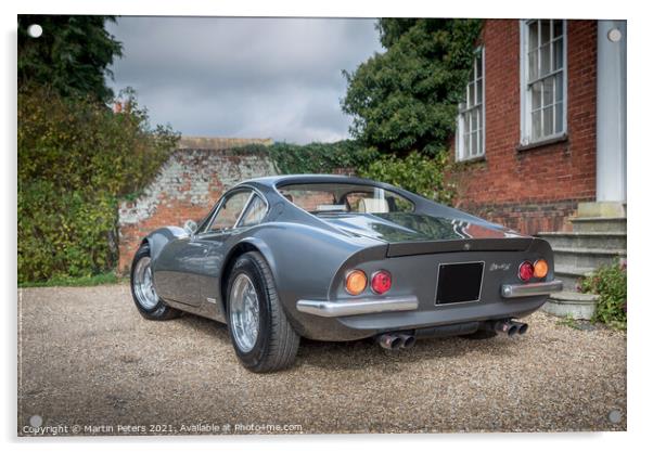 Classic Ferrari Dino. Acrylic by Martin Yiannoullou