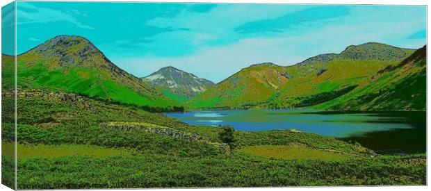 Digital art image of Wasdale in the Lake District Canvas Print by Peter Wiseman