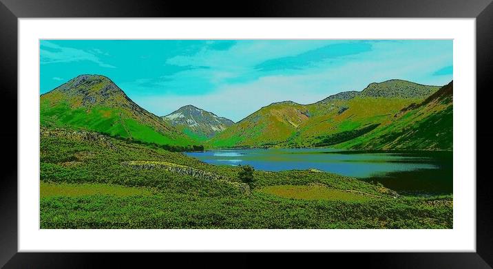 Digital art image of Wasdale in the Lake District Framed Mounted Print by Peter Wiseman