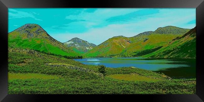 Digital art image of Wasdale in the Lake District Framed Print by Peter Wiseman