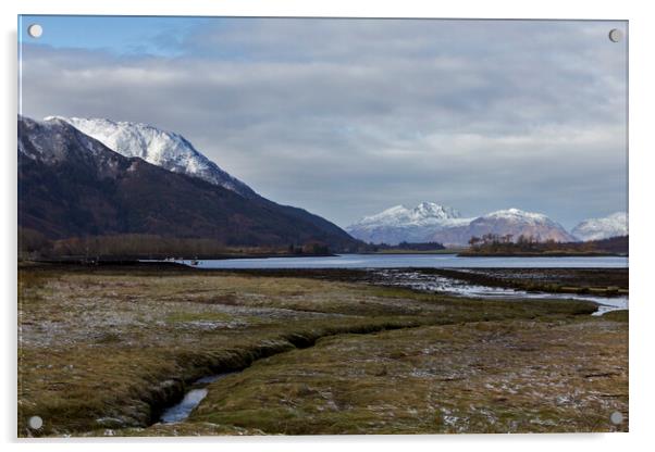 Loch Leven in Winter Acrylic by Derek Beattie