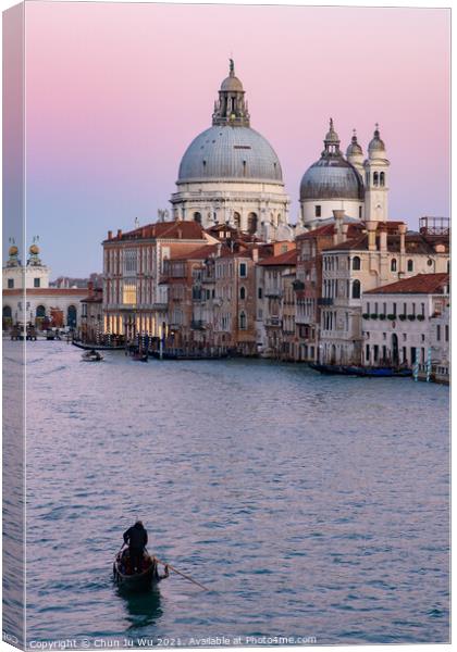 Grand Canal with Santa Maria della Salute at background at sunset time, Venice, Italy Canvas Print by Chun Ju Wu