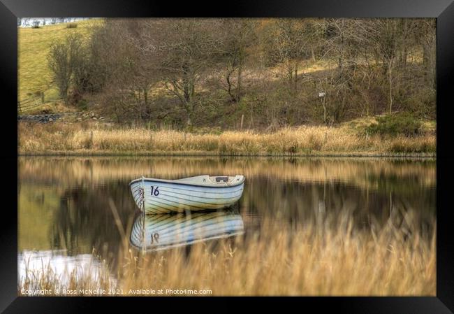Boat on Loch Barnshean Framed Print by Ross McNeillie