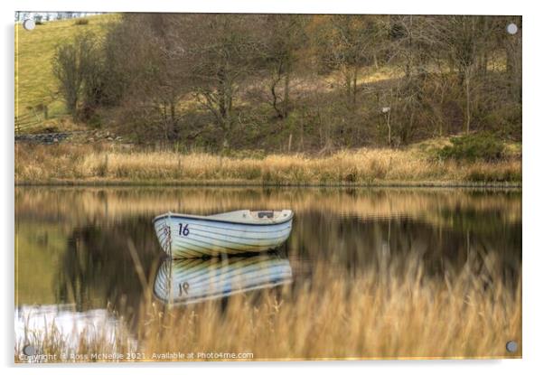 Boat on Loch Barnshean Acrylic by Ross McNeillie