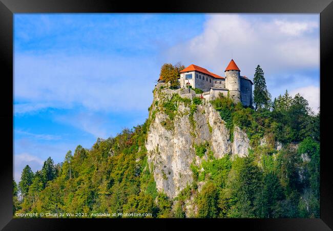 Bled Castle, a medieval castle at Lake Bled in Slovenia Framed Print by Chun Ju Wu