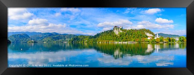 Panoramic view of Lake Bled, a popular tourist destination in Slovenia Framed Print by Chun Ju Wu