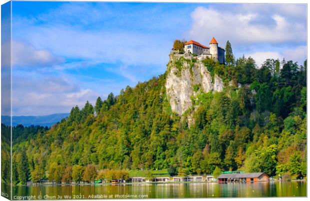 Bled Castle, a medieval castle at Lake Bled in Slovenia Canvas Print by Chun Ju Wu