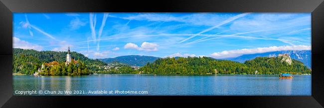 Panoramic view of Lake Bled, a popular tourist destination in Slovenia Framed Print by Chun Ju Wu