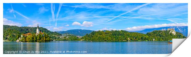 Panoramic view of Lake Bled, a popular tourist destination in Slovenia Print by Chun Ju Wu